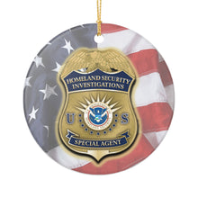 Load image into Gallery viewer, HSI Homeland Security Investigations 3" Ceramic Single Sided Christmas Ornament Made In The USA Ships From The USA