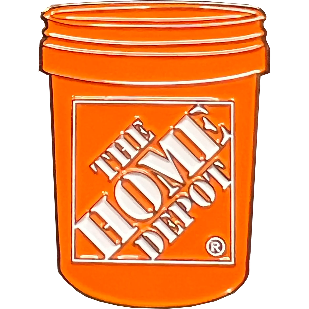 BL12-004 Home Depot Pin Associate Orange Bucket Lapel Pin