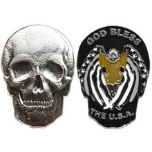 Load image into Gallery viewer, Thin Gray Line Flag CO Correctional Officer Eagle God Bless America Skull Challenge Coin Corrections EL14-018