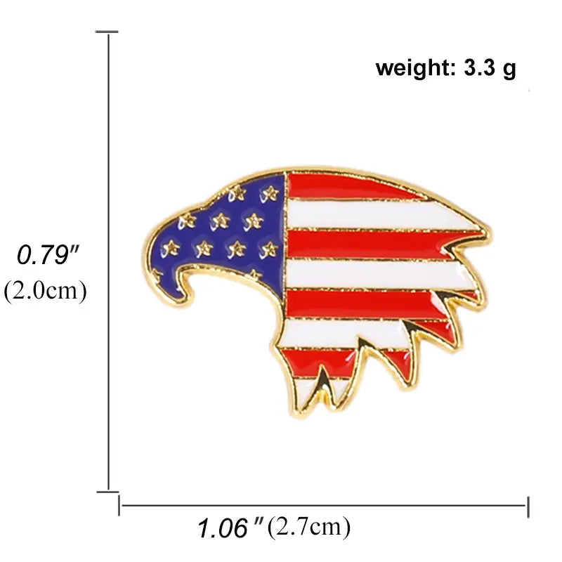 USA Flag Eagle Head Lapel pin FREE USA SHIPPING SHIPS FREE FROM USA P-227