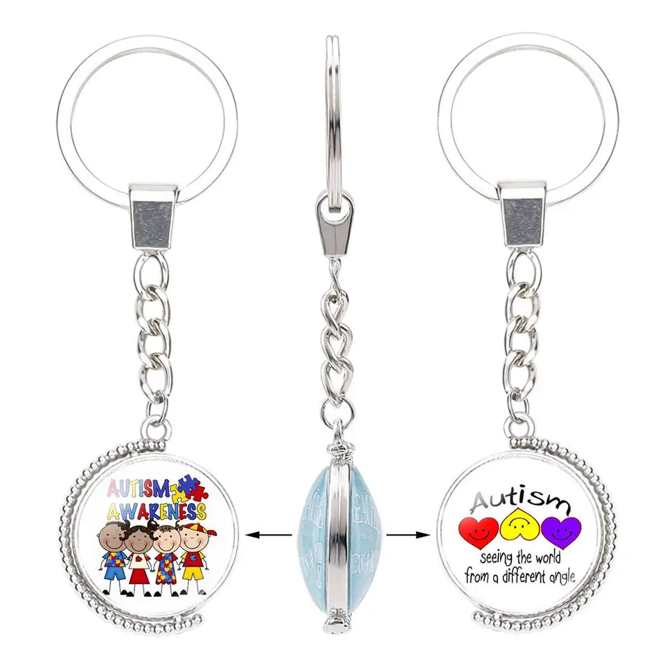 Autism Awareness Seeing The World Different Keychain FREE USA SHIPPING SHIPS FROM USA KC-047