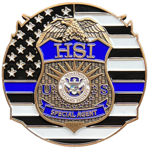 HSI Special Agent Thin Blue Line Negotiator Challenge Coin GL13-005