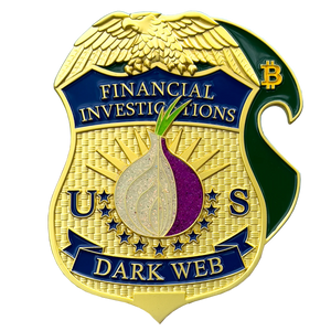 HSI FBI CIA DEA Financial Crimes Investigations Dark Web Challenge Coin Bottle Opener Tor Browser Crypto BL1-02