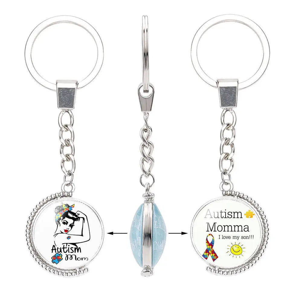 Autism Mom I love My Son Keychain FREE USA SHIPPING SHIPS FROM USA KC-042C