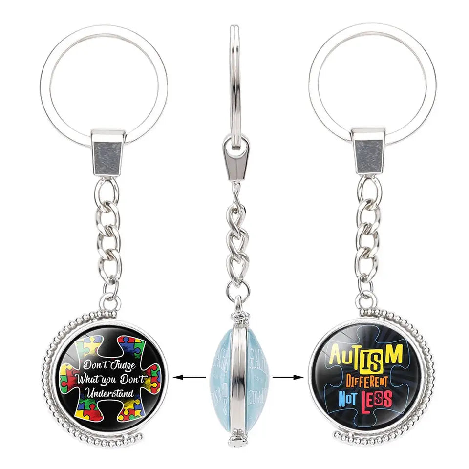 Autism Don't Judge What You Don't Understand Different Not Less Keychain FREE USA SHIPPING SHIPS FROM USA KC-049
