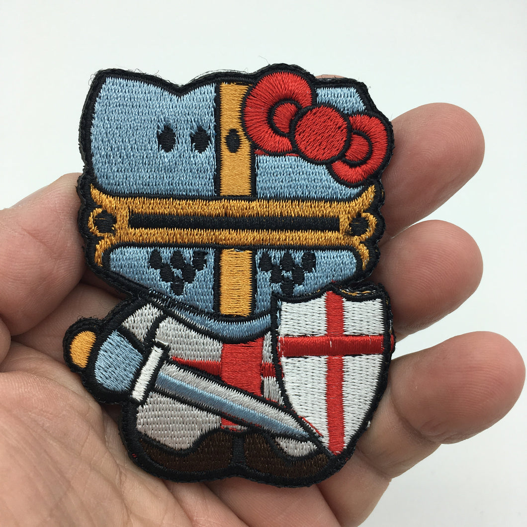 Hello Templar Kitty Knight Mash Up Embroidered Hook and Loop Morale Patch FREE USA SHIPPING SHIPS FREE FROM USA PAT-743