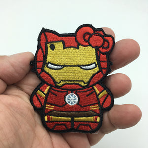 Hello Iron Kitty Man Mash Up Embroidered Hook and Loop Morale Patch FREE USA SHIPPING SHIPS FREE FROM USA PAT-742