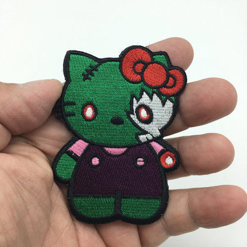 Hello Zombie Kitty Mash Up Embroidered Hook and Loop Morale Patch FREE USA SHIPPING SHIPS FREE FROM USA PAT-741
