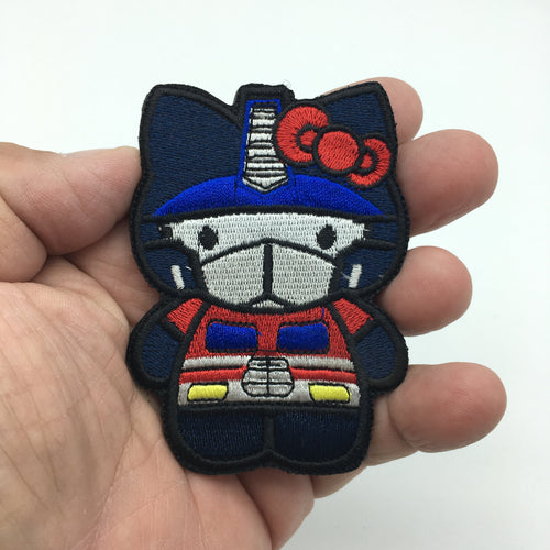 Hello Gundam Kitty Mash Up Embroidered Hook and Loop Morale Patch FREE USA SHIPPING SHIPS FREE FROM USA PAT-739