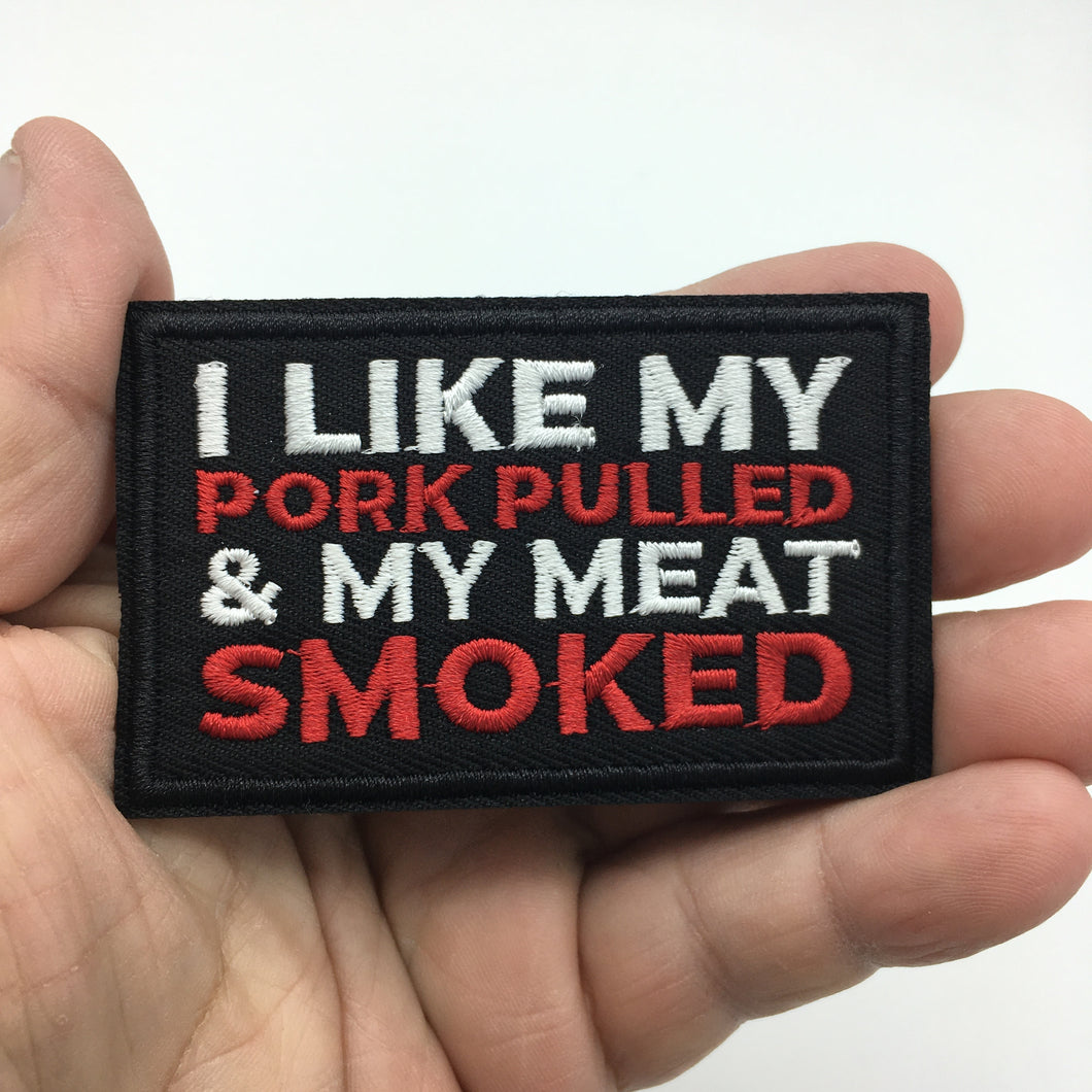 Funny BBQ Smoker Pork Pulled Meat Smoked Embroidered Hook and Loop Morale Patch FREE USA SHIPPING SHIPS FREE FROM USA PAT-747