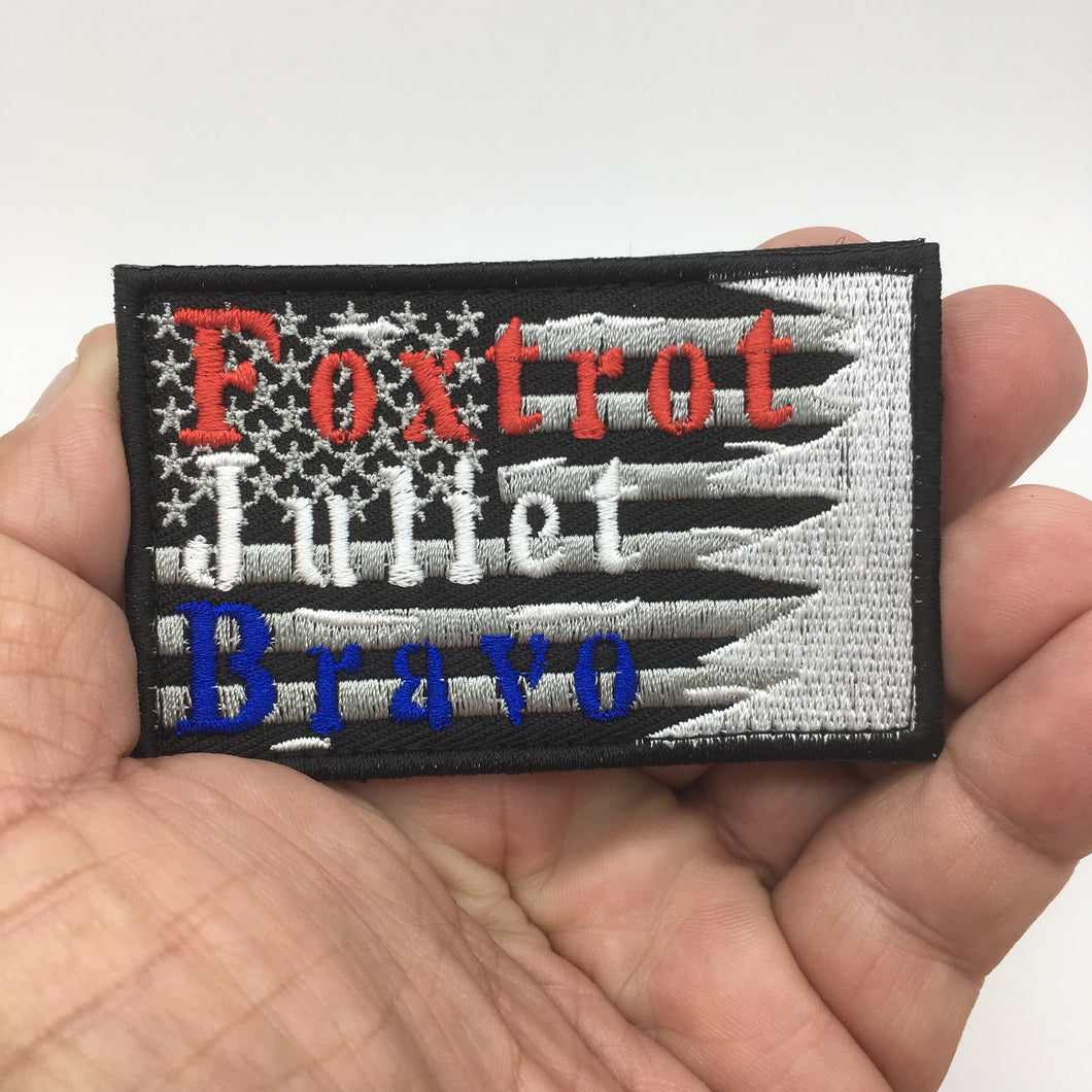 Foxtrot Juliet Bravo USA FLag FJB #FJB  Ranger Patches Army Marines Tactical Morale Hook and Loop FREE USA SHIPPING PAT-523 (E)