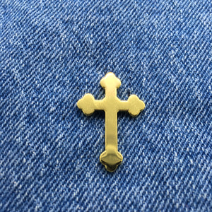Simple Gold Greek Cross Lapel pin FREE USA SHIPPING SHIPS FREE FROM USA P-270