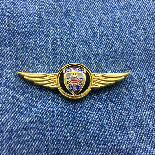 Full Size Disney World Security Gold Color Drone Pilot Wings Pin Free USA Shipping P-273