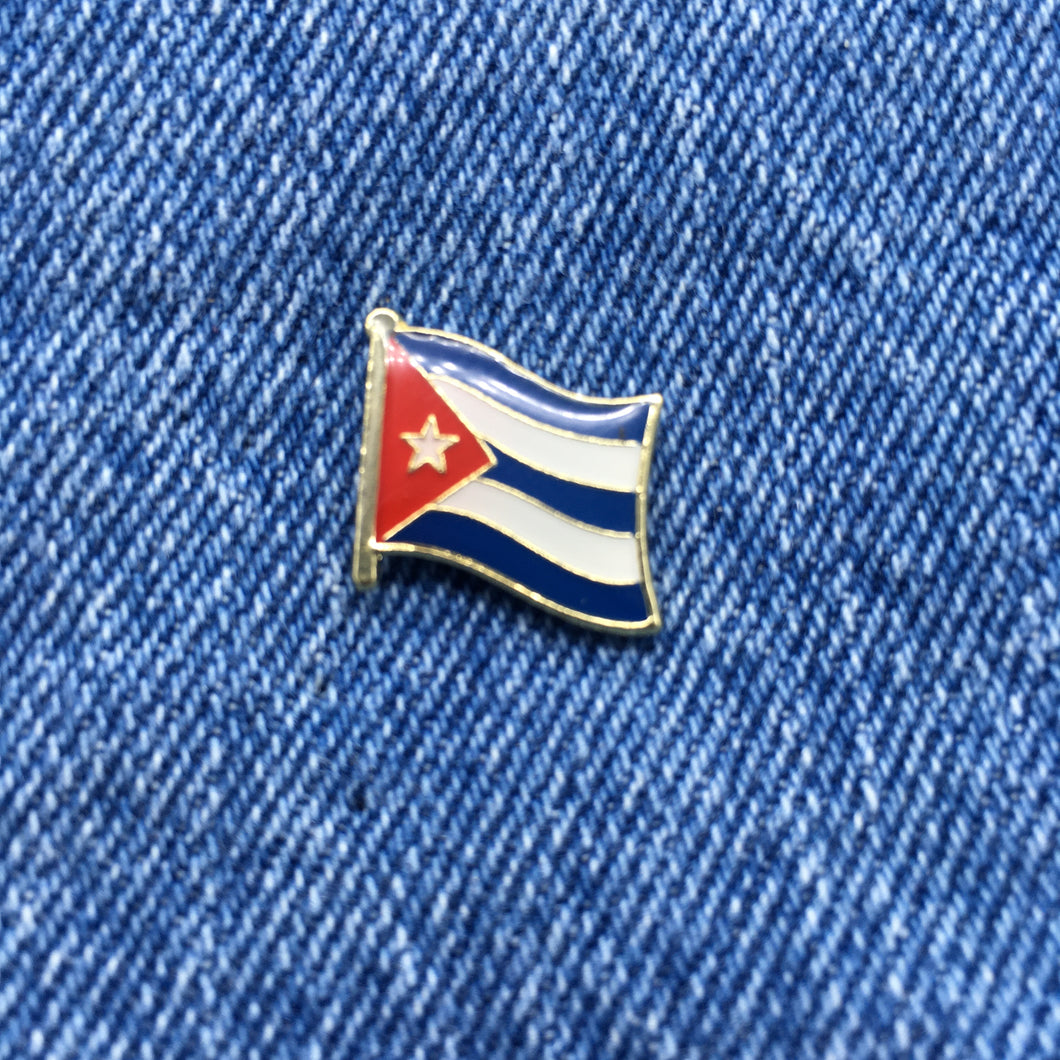 Cuba Cuban Waving Flag Lapel Pin Ships Free From The USA P-282