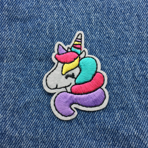 Embroidered Iron On Unicorn Patch Fantasy Rainbow Ships Free From The USA PAT-853