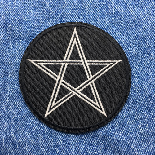 Pentagram Wiccan Witch Barista Church of Satan Iron On Embroidered Patch Ships Free From The USA Pat-857