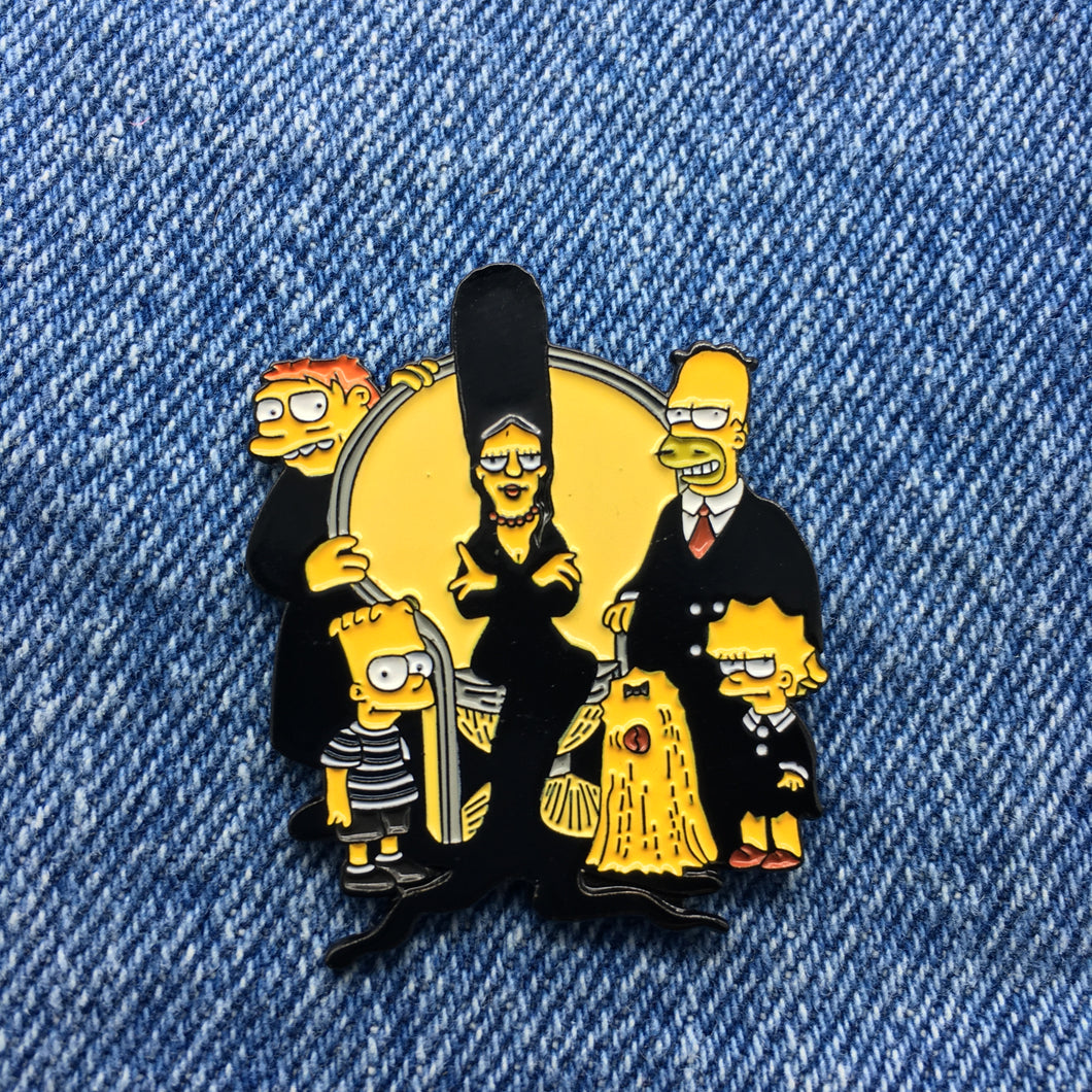 Parody Simpsons Addams Homer Family Enamel Pin Marge Bart Lisa FREE USA SHIPPING SHIPS FROM USA P-288