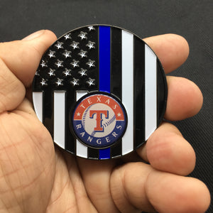 Texas Rangers Gladiator Thin Blue Line Police Challenge Coin LEO CBP FBI ATF DEA BPA