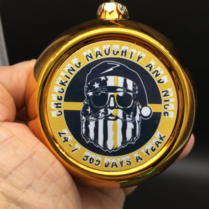 911 Emergency Dispatcher 3.5" Thin Gold Line Christmas Ornament Shatterproof ABS Ships Free In The USA