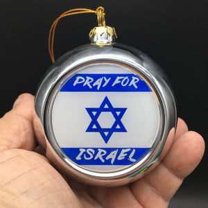 Pray For Israel 3.5" Shatterproof Ornament Hanukkah Chanukah Holiday Christmas Ships Free In The USA