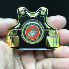 Load image into Gallery viewer, USMC Marines Body Armor Challenge Coin 2.5&quot;