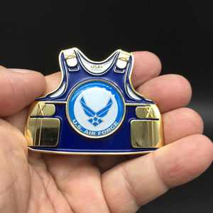 US Air Force USAF Body Armor Challenge Coin 2.5" Fly High