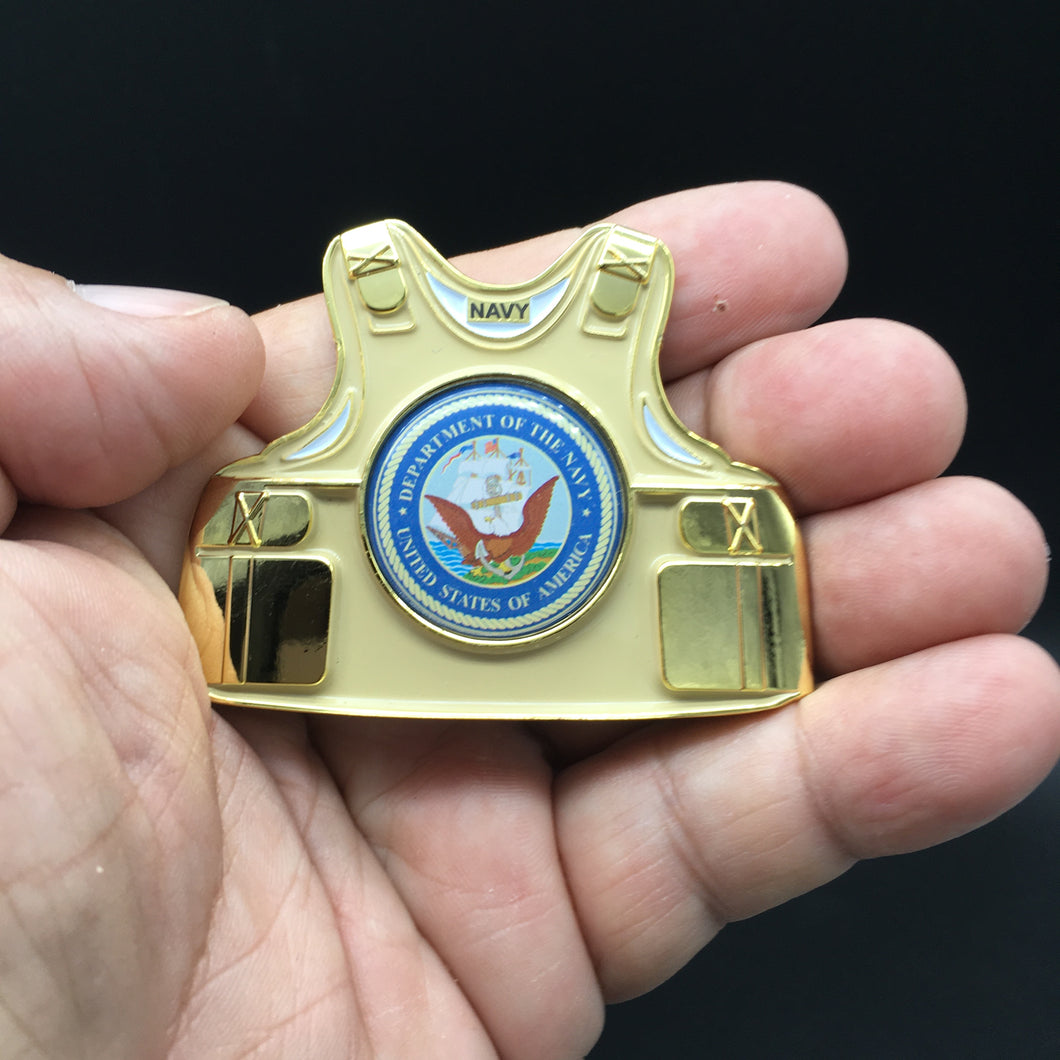 US Navy Body Armor Challenge Coin 2.5