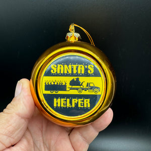 Parody Tow Truck Santa's Helper 3.5" Shatterproof Christmas Ornament Ships Free In The USA