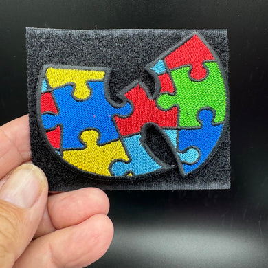 Wu-tang Autism Puzzle Piece Mashup Embroidered Patch Ships Free In The USA PAT-889 890