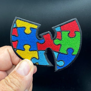 Wu-tang Autism Puzzle Piece Mashup Embroidered Patch Ships Free In The USA PAT-889 890