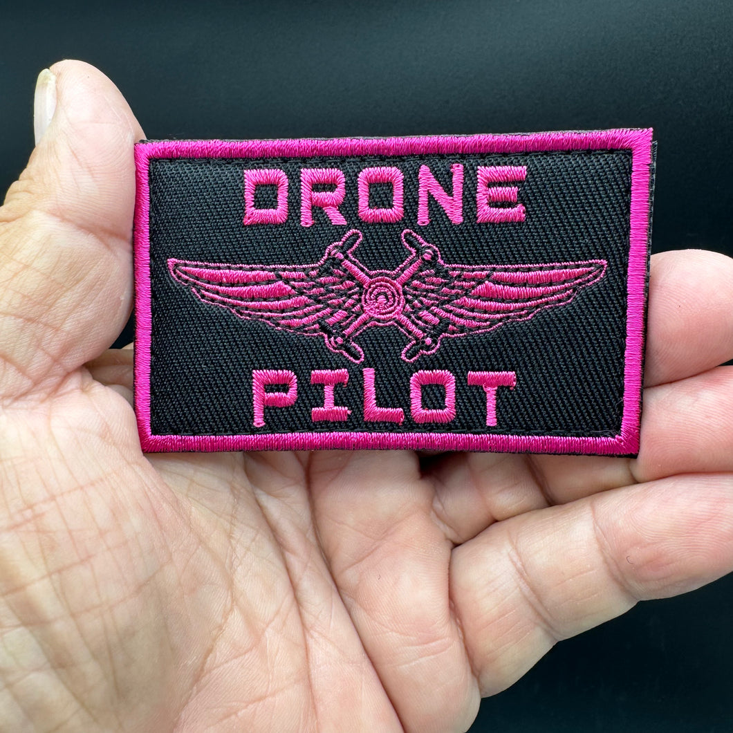 Pink Tactical Version DRONE PILOT Embroidered Tactical Hook and Loop Morale Patch Ladies Girls Breast Cancer Awareness Ships Free From The USA PAT-753D
