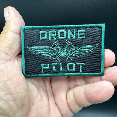 Green Version DRONE PILOT Embroidered Tactical Hook and Loop Morale Patch Border Patrol Security Sheriff Army Marines Ships Free From The USA PAT-753G