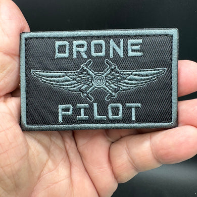 Charcoal Tactical Version DRONE PILOT Embroidered Tactical Hook and Loop Morale Patch HRT SWAT Police ICE FBI Ships Free From The USA PAT-753C
