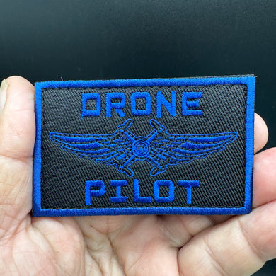 Blue Version DRONE PILOT Embroidered Tactical Hook and Loop Morale Patch Police SWAT CBP ICE FBI Ships Free From The USA PAT-753B