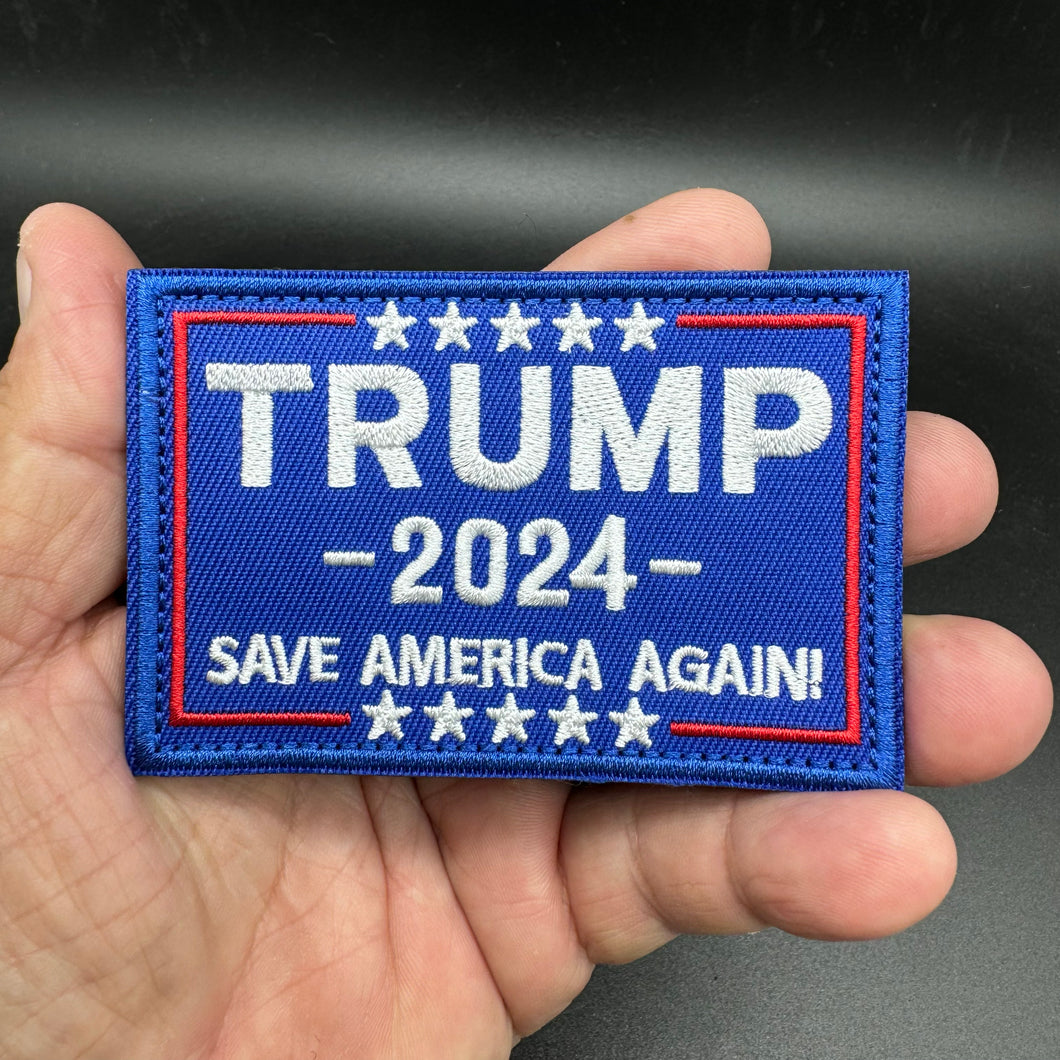 Trump 2024 Presidential Campaign Embroidered Tactical Morale Patch Hook and Loop Free Shipping In the USA PAT-981/982/983