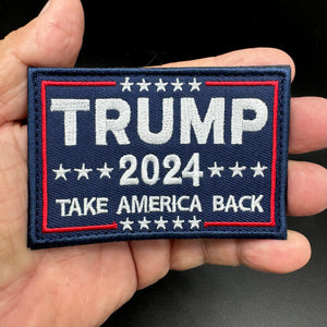 Trump 2024 Presidential Campaign Embroidered Tactical Morale Patch Hook and Loop Free Shipping In the USA PAT-981/982/983