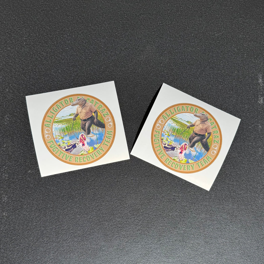 Parody Alligator Alcatraz Fugitive Recovery Stickers ICE HSI CBP Border Patrol FDLE FHP