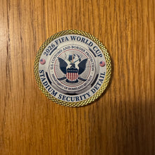 Load image into Gallery viewer, CBP FIFA World Cup 2026 Stadium Security Detail Challenge Coin Customs Border Protection Gold Version