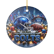 Load image into Gallery viewer, Indianapolis Colts Christmas Holiday Ornament Sublimated Ceramic