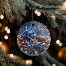 Load image into Gallery viewer, Indianapolis Colts Christmas Holiday Ornament Sublimated Ceramic