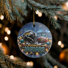Load image into Gallery viewer, Jacksonville Jaguars Christmas Holiday Ornament Sublimated Ceramic
