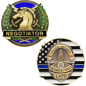 Los Angeles Police Department LAPD Thin Blue Line Negotiator Challenge Coin GL13-002