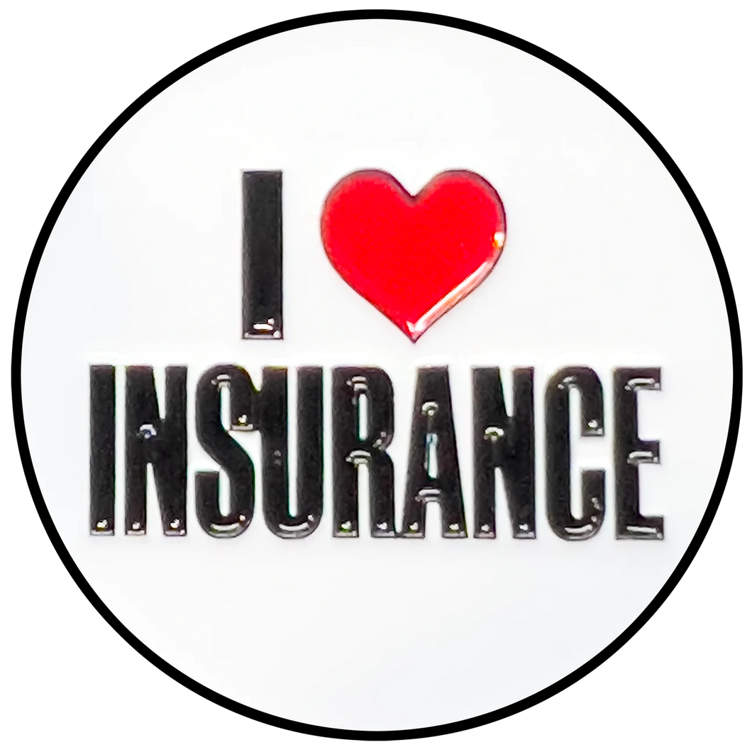 I LOVE INSURANCE Agent Lapel Pin with heart shaped pin clasps Flo Progressive GL15-008 P-250