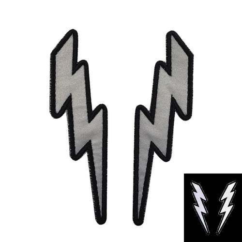 Large Pair Lightning Bolts IR Reflective Hook and Loop Tactical Morale Patch Ranger Eyes Ships Free From The USA PAT-819