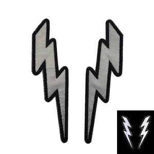 Large Pair Lightning Bolts IR Reflective Hook and Loop Tactical Morale Patch Ranger Eyes Ships Free From The USA PAT-819