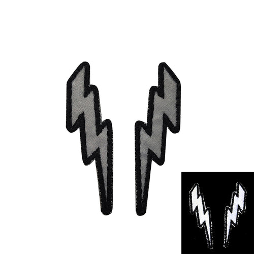 Pair Small Lightning Bolts IR Reflective Hook and Loop Tactical Morale Patch Ranger Eyes Ships Free From The USA PAT-826
