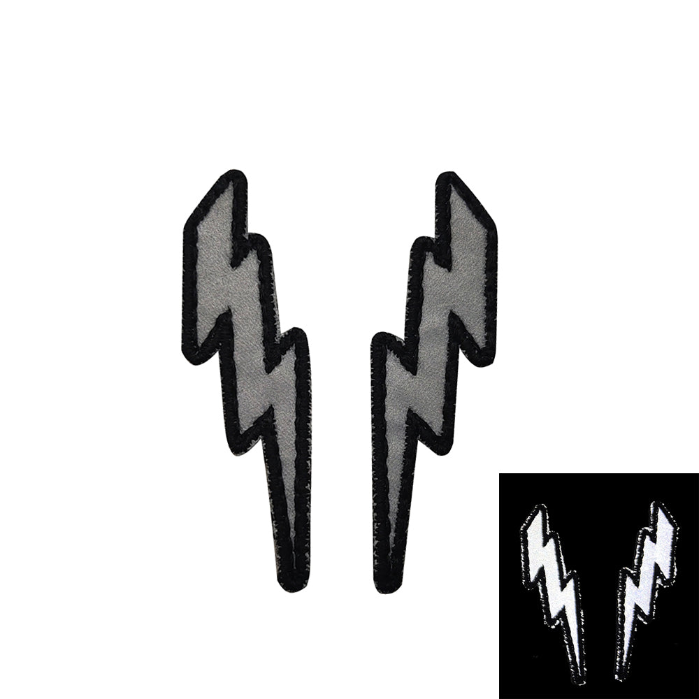 Pair Small Lightning Bolts IR Reflective Hook and Loop Tactical Morale Patch Ranger Eyes Ships Free From The USA PAT-826