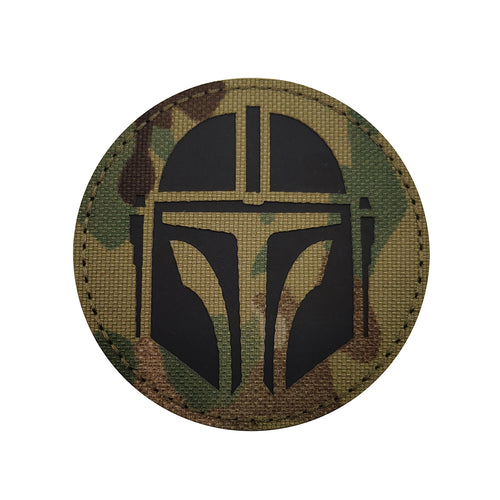 Camo Mandalorian  Helmet Star Wars Embroidered Hook And Loop Tactical Morale Patch Set Ships Free In The USA PAT-813