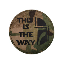 Load image into Gallery viewer, Mandalorian Half Helmet This Is The Way Star Wars Embroidered Hook And Loop Tactical Morale Patch Set Ships Free In The USA PAT-822