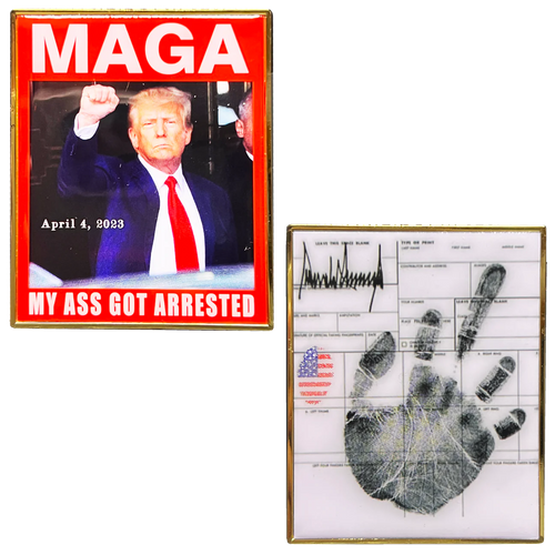 President Donald J. Trump MAGA Arrest Fingerprint Card Challenge Coin GL12-005
